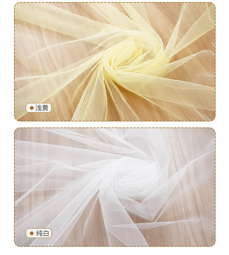 Tissu maillé doux crypté 160x50/500cm pour robes de mariée, décorations de mariage, rideaux en gaze, moustiquaires, tissus pour jupes DIY