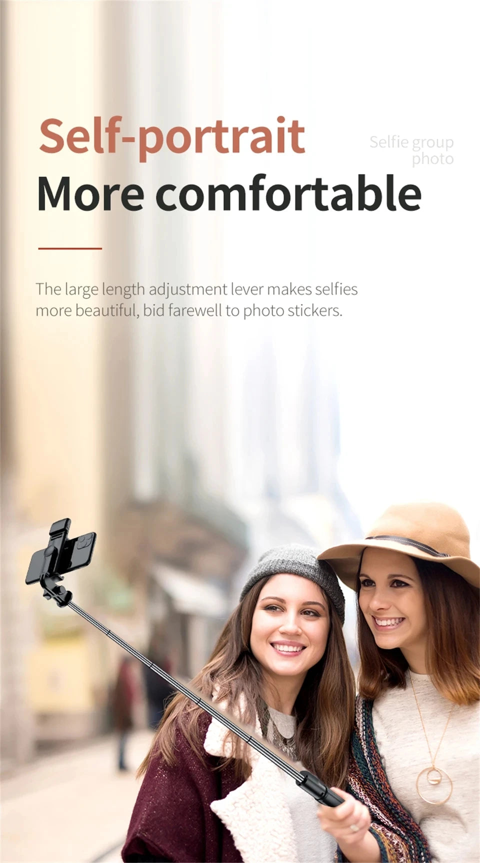 MEUYAG Tragbares, faltbares Selfie-Stick-Stativ mit Aufhelllicht und kabelloser Bluetooth-Fernbedienung für Telefone