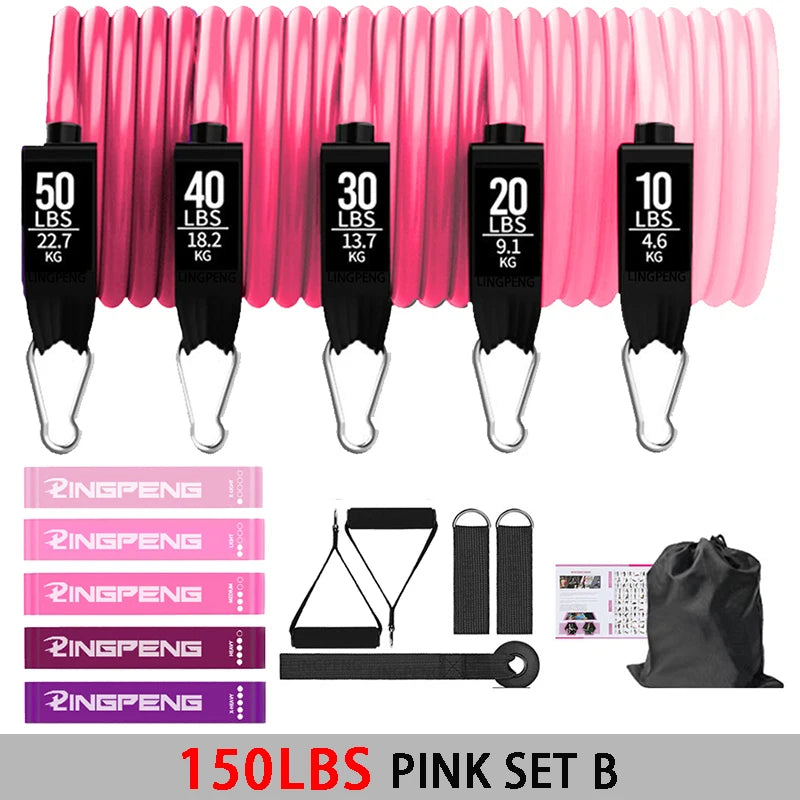 Fitness Widerstandsgummi Yoga Elastisches Band Upgrade Trainingsstange Set Pilates Training Übungsfitnessgeräte Zugseil