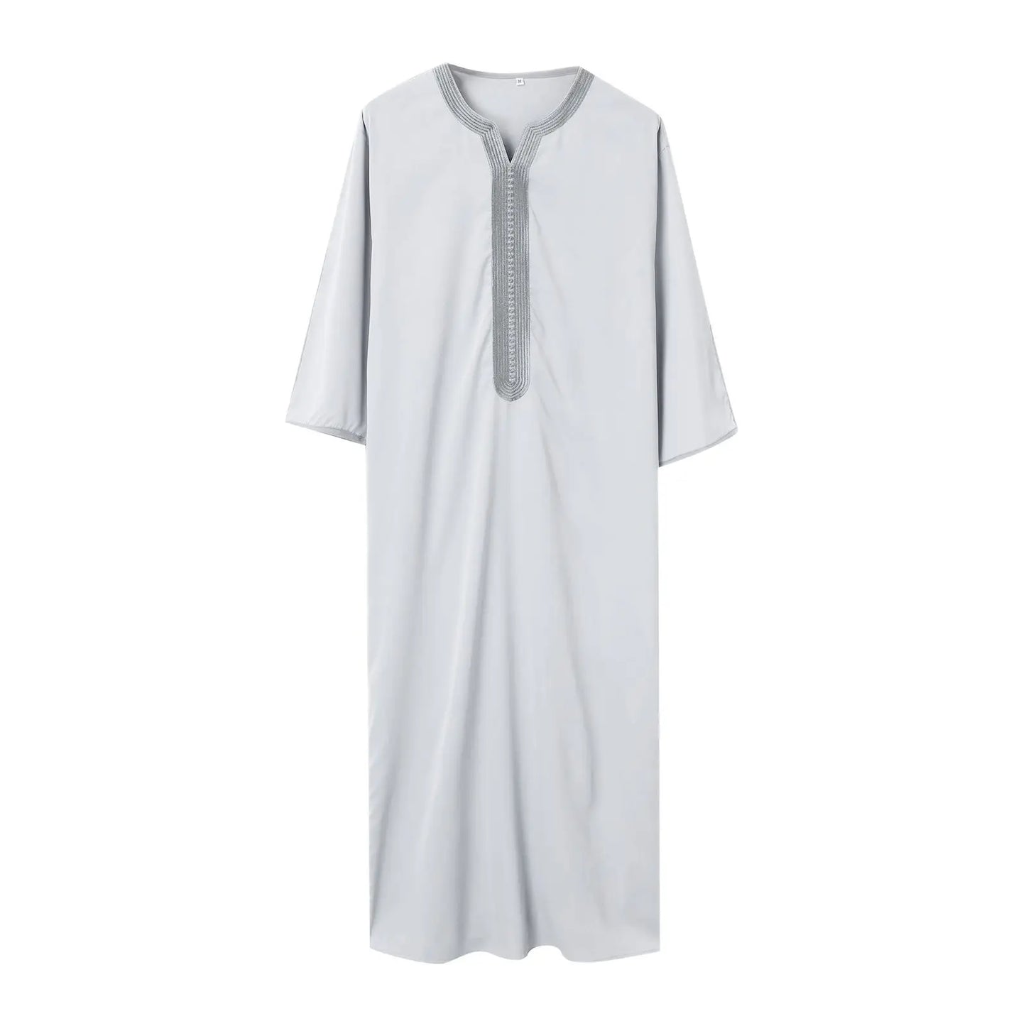 2025 Summer New jubah Muslim Men's Robe Short Sleeve Embroidered Arab Ethnic Style Men's Islamic Clothing