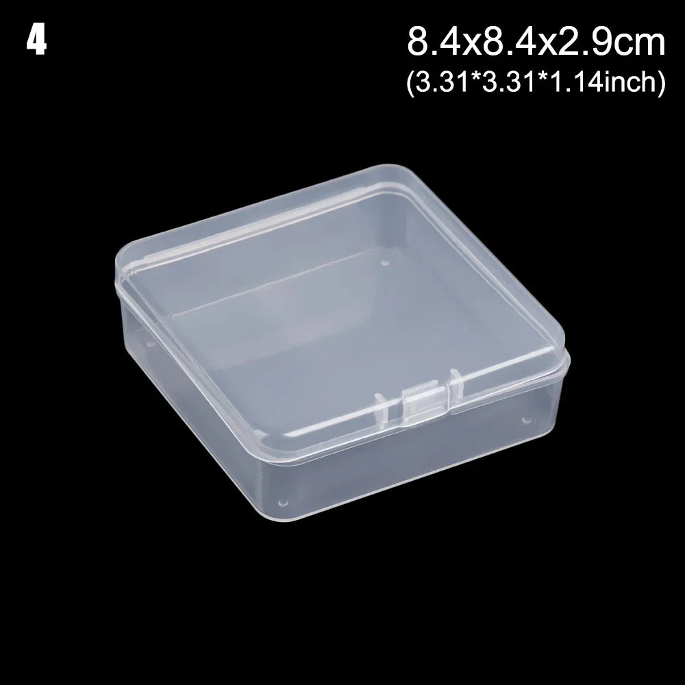 Square Round Plastic Transparent Storage Box Small Items Sundries Organizer Case Jewelry Beads Container Box Tools Accessories
