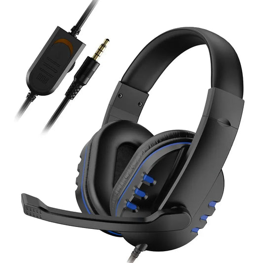 Kopfhörer 3,5mm Kabelgebundenes Gaming Headset Ohrhörer Musik für PS4 Playstation 4 Spiel PC Chat Computer mit Mikrofon