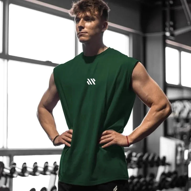 Herren ärmelloses Sportshirt, Fitnessstudio, Laufen, schnell trocknendes Weste, atmungsaktiv, locker, Training, Sommer Herrenbekleidung