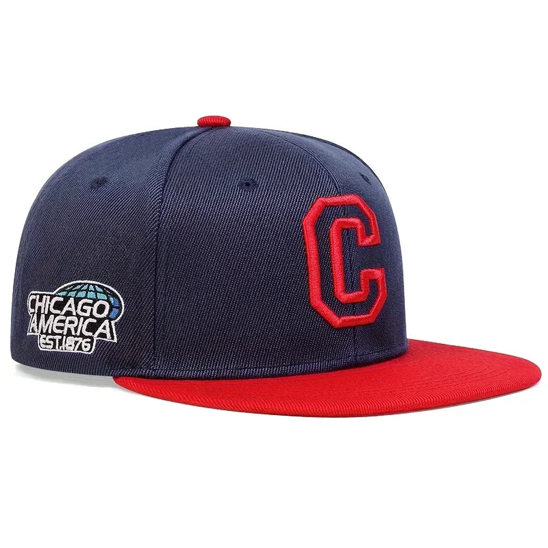 Unisex C-Buchstabenstickerei Seite CHICAGO Hip-Hop Hüte Frühling Herbst Outdoor Verstellbare Casual Baseball Caps Sonnenhut