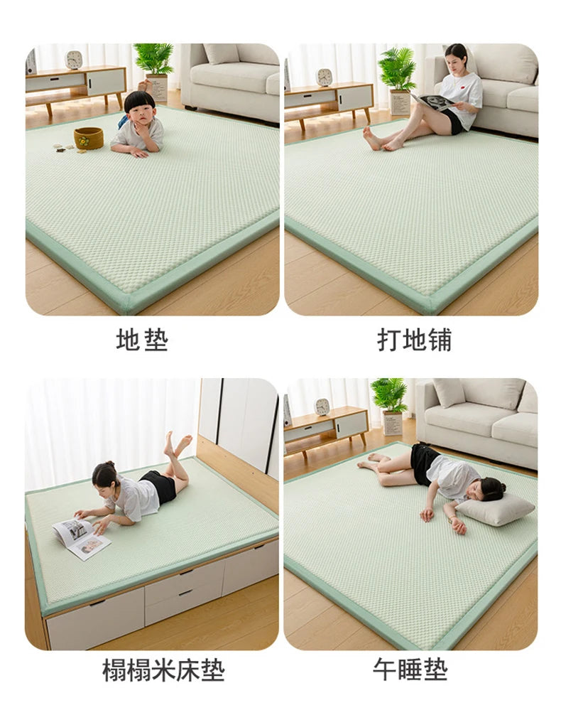 Bodenmatte 3 cm dick, weiche Sitzunterlage für Schlaf-Bodenmatratzen, Wohnzimmer-Kühlmatten zum Krabbeln, rutschfest, maßgefertigte Tatami-Matte