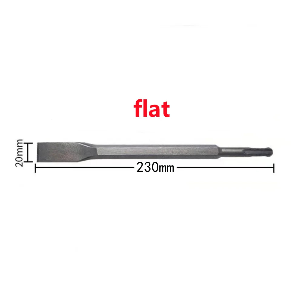 250mm Meißelsatz SDS Plus Schaft Elektrohammerbohrer Punkt Nut Flachmeißel Mauerwerkzeug für Beton Ziegelwand Stein