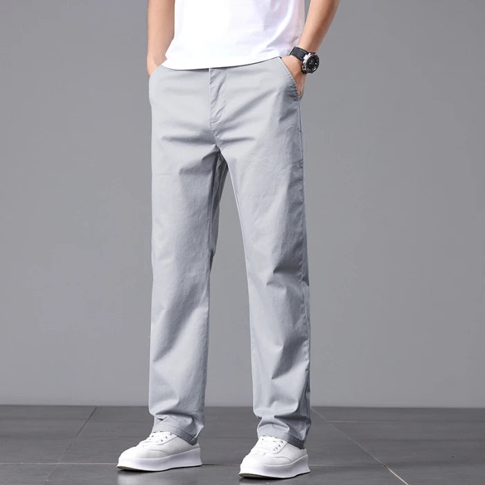 2025 Stretch Herrenhose Straight Fit Baumwolle Golfhose Herren Frühling Sommer Anzughose Büro Arbeit Freizeit Schwarz Marineblau Khaki