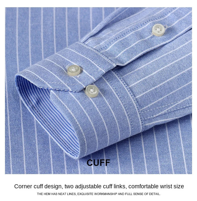 100-220 catties Plus Size Men's Shirt 100% Cotton Long Sleeve Business Casual All Oxford Spinning Plus Size Plaid Shirt