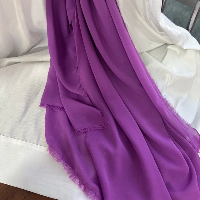 Tissu en mousseline pour robes, jupes, chemises, vêtements, décorations et projets de couture DIY, rose et violet