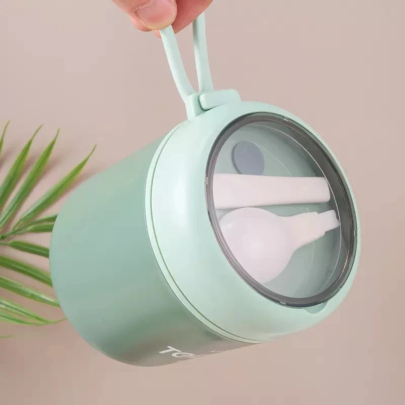 Boîte à déjeuner en acier inoxydable de 510 ml avec cuillère, récipient alimentaire isotherme, tasse à vide, boîte à bento isolée, tasse à soupe thermos pour l'école des enfants