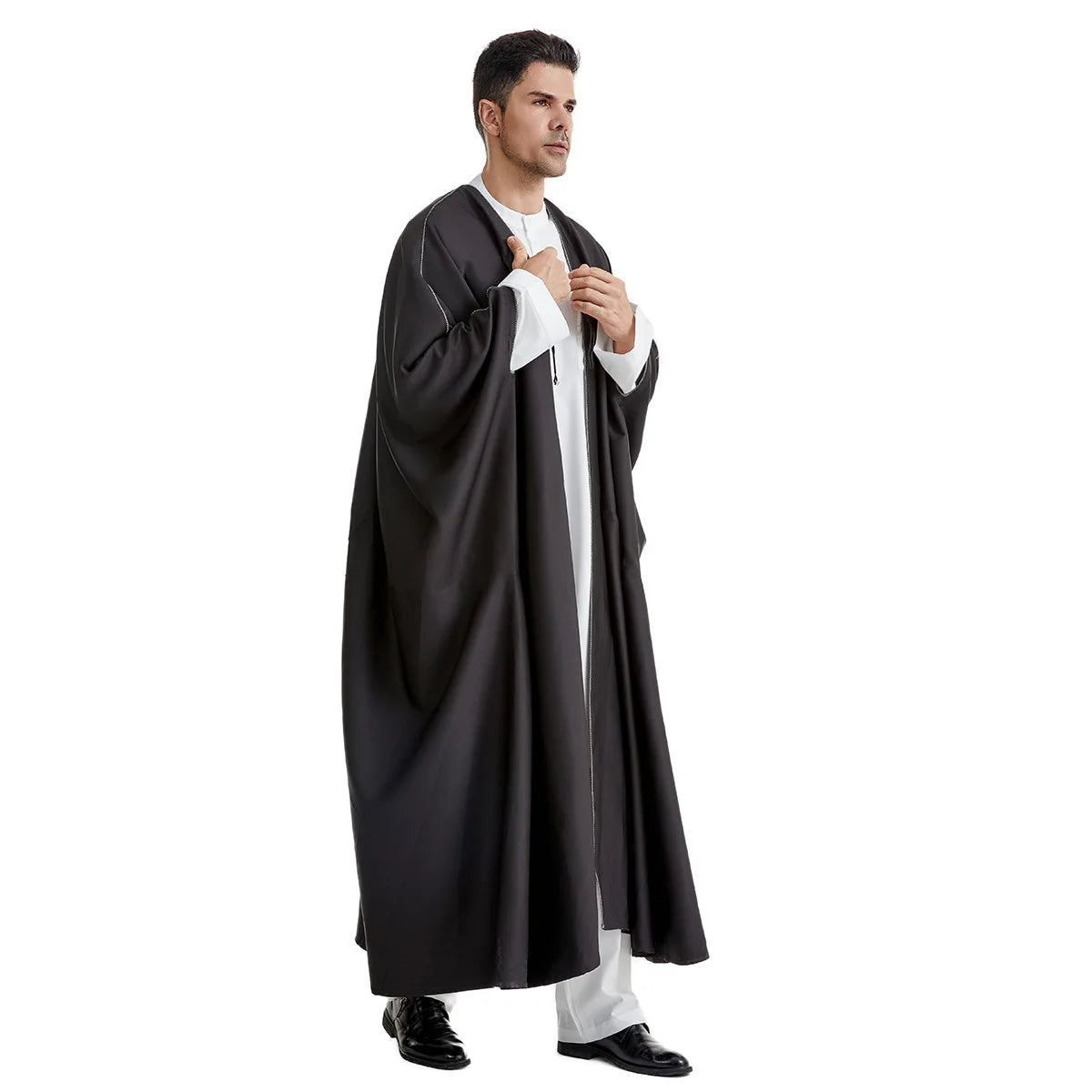 Ramadan Djellaba Eid Abayas Gebets-Kaftan Herren Muslimischer offener Abaya Türkei Arabischer Cardigan Robe Marokko Jubba Thobe Islam Dishdasha