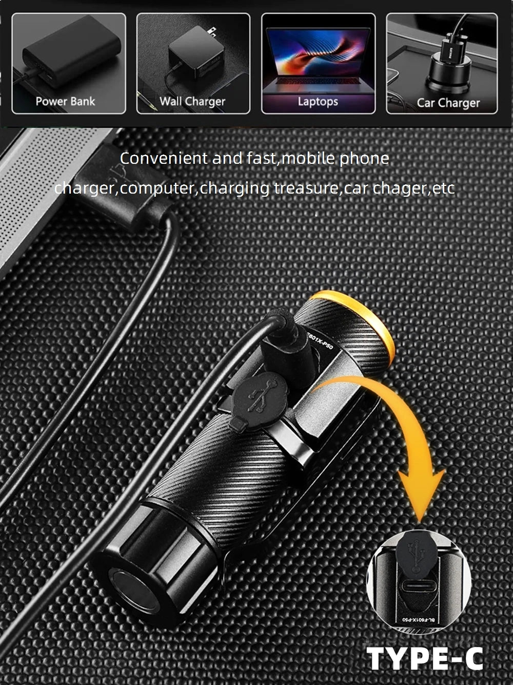 Mini Flashlight High power LED Palm Light Usb Rechargeable Pocket Outdoor Hiking Travel Home Magnet Work lamp Gift Small Torch