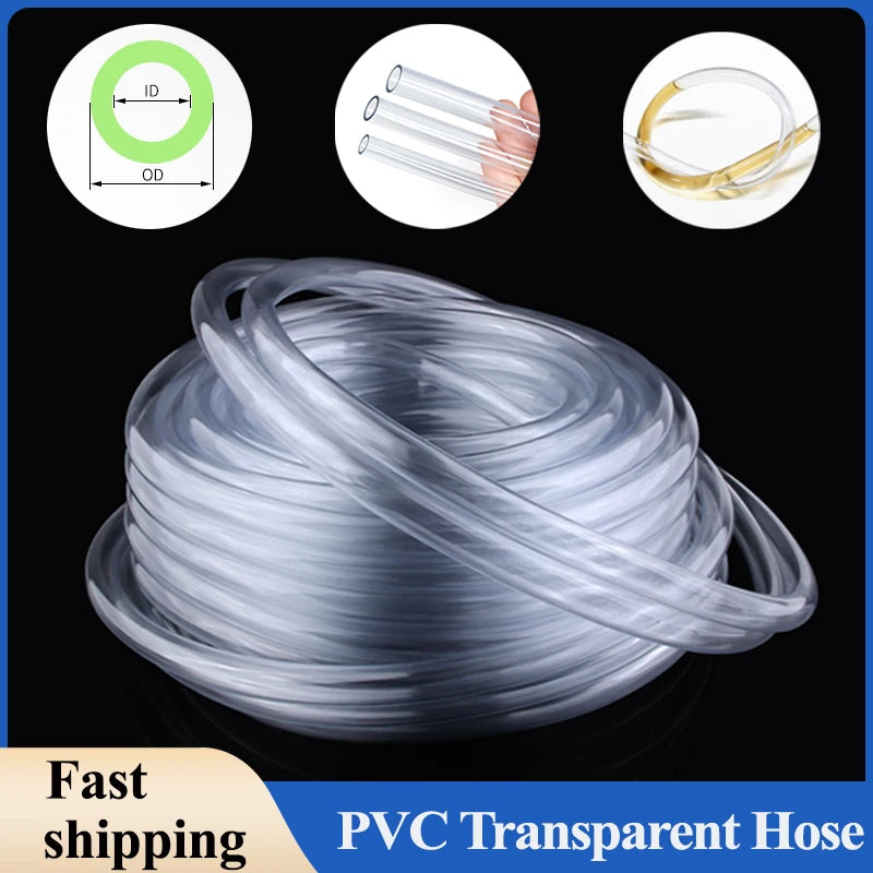 Tuyaux en plastique PVC transparent de haute qualité pour pompe à eau, tubes pour aquarium, tuyaux d'arrosage 2 3 4 5 6 8 10 12 14 16 18 20 25mm