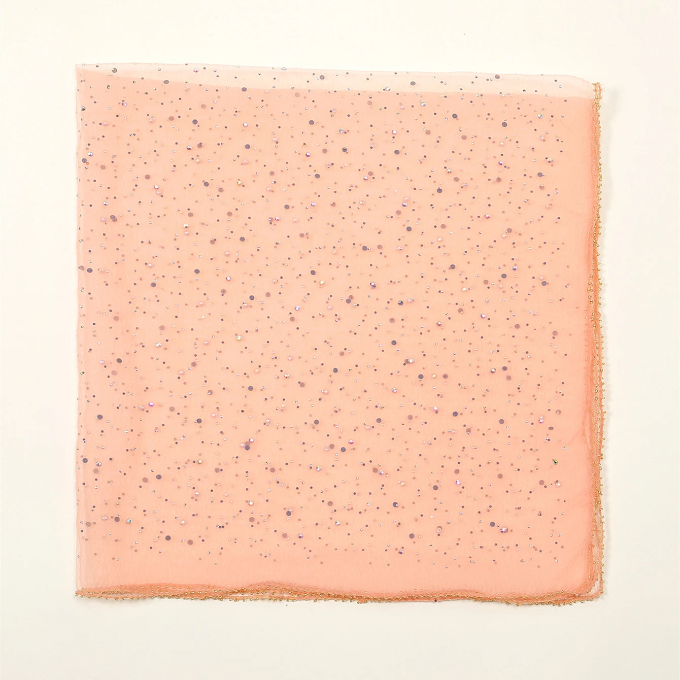 80*80cm Small Size Square Scarf Thin Light Breathe Turban Diamonds Solid Color Lace Veil Headscarf  Luxury Bag Scarf Accessories