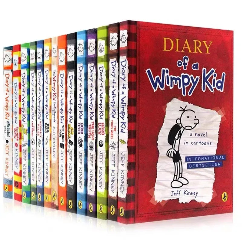 8 Livres/lot 1-8/9-16 Le journal d'un dégonflé en anglais, roman comique, histoire, livre pour enfants, littérature, cadeau