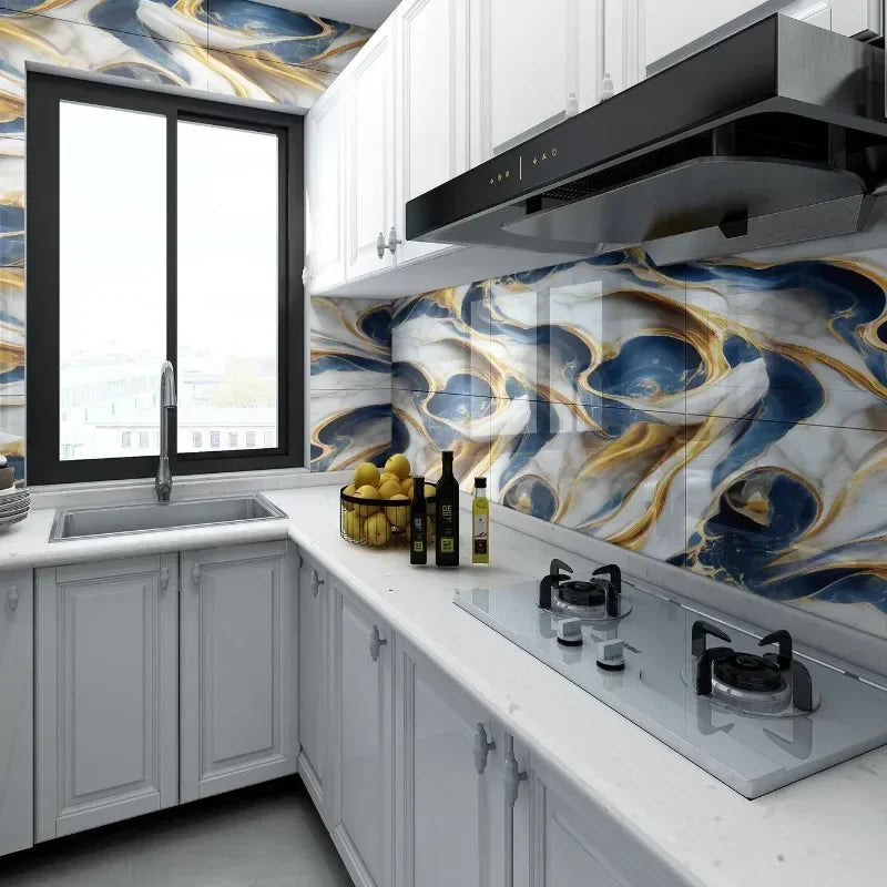 10 autocollants muraux 3D effet marbre, étanches, auto-adhésifs pour salle de bain, cuisine, rénovation murale et décoration intérieure