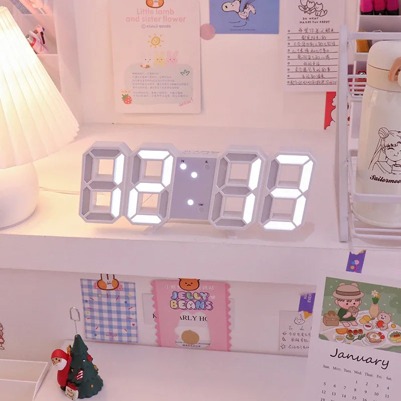 Produkte kaufen Uhr 3D LED Digital Wecker Wanduhr Zeit/Datum/Temperatur für Zuhause/Küche/Büro Uhren Deko Garten