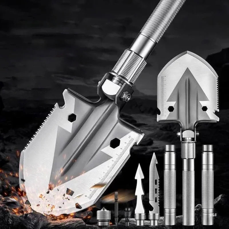 Pelle pliante multifonctionnelle, pelle d'ingénieur embarquée pour l'extérieur, pelle de survie pour le tourisme et le camping, outils de jardinage à main