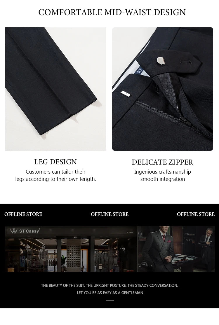 Luxus 2-teiliger Anzug Herren Party Outfit High-End Zweireiher Business Casual Anzug Bräutigam Hochzeitskleid Schalkragen