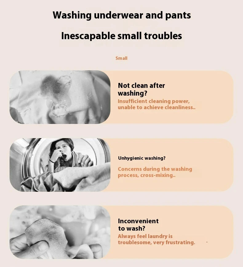 Mini turbo washing machine fully automatic small USB charging portable sock and underwear specific washing dehydrate machine