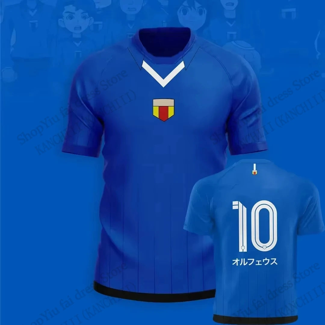 Anime Jersey Inazuma Eleven Kaio Football 3D Print T-shirt Men Women Fashion Short Sleeve Sports Tshirt Kids Tops Tee Mark Evens