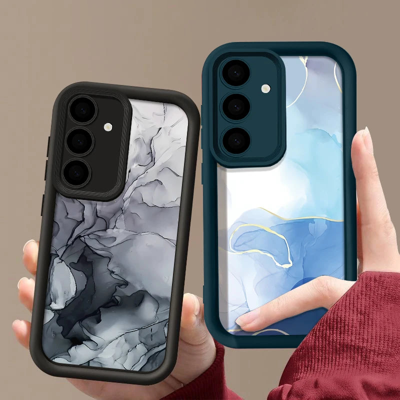 Marmor Hülle für Samsung Galaxy S25 Edge S26 S24 S23 S22 Ultra Plus S25 S24 FE A57 A37 A55 A54 A56 A17 A36 A16 5G Silikonhülle