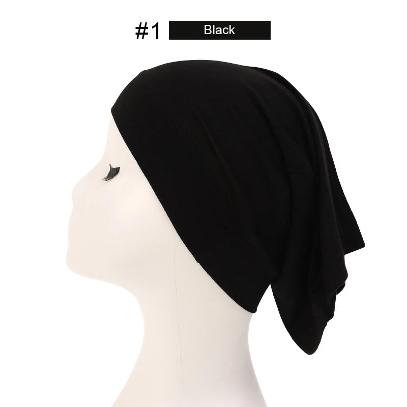 Bonnet Hijab Musulman Turban Foulard Coton Modal Voile Uni Casquette Sous Écharpe Musulmane Femme Foulard Turban Hijabs Chapeau Islamique