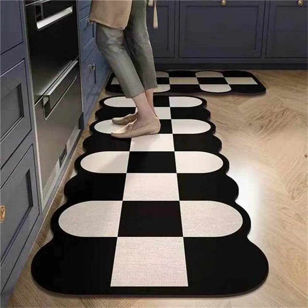 1 TAPIS de sol de cuisine imperméable, antidérapant, anti-saleté Tapis de pied Tapis de sol domestique Tapis long en velours cristal Tapis de porte 바닥 깔개