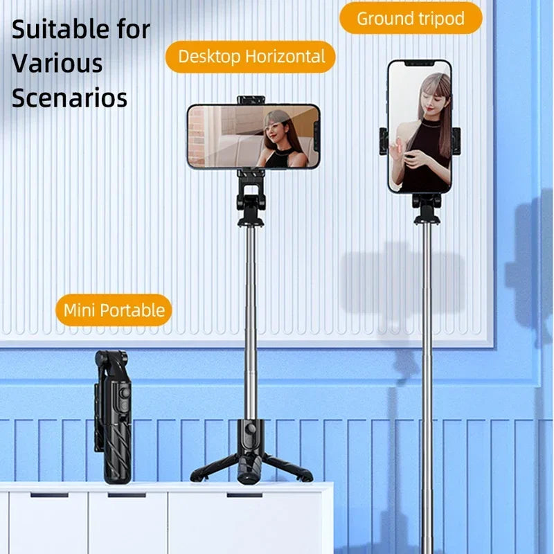 Tragbares Mini-Kamera Bluetooth Wireless Selfie Stick Stativ mit Fernbedienung für iPhone 14 13 12ProMax Smartphone Selfiestick Einbeinstativ