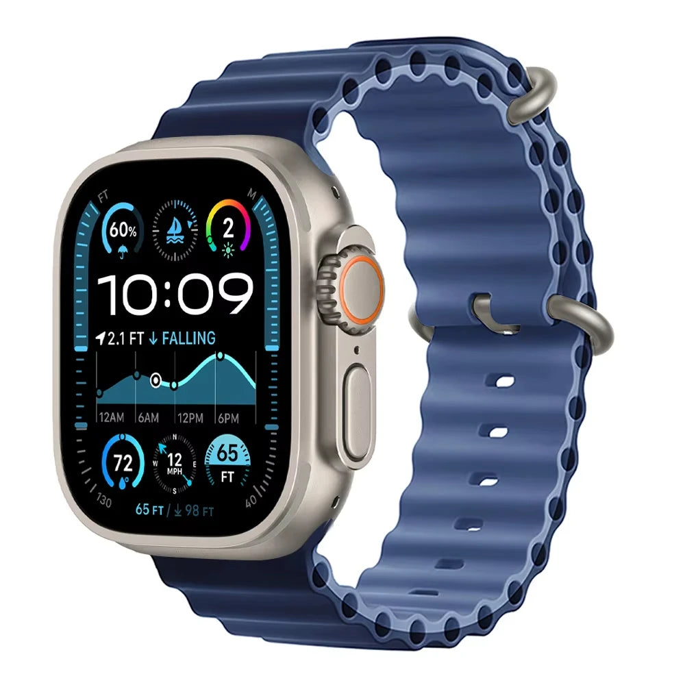 Offizielles Ocean Armband für Apple Watch Ultra 3 2 49mm 46mm 44mm 40mm 42 41 45 Sportarmband iWatch Series 11 10 9 7 8 6 SE3