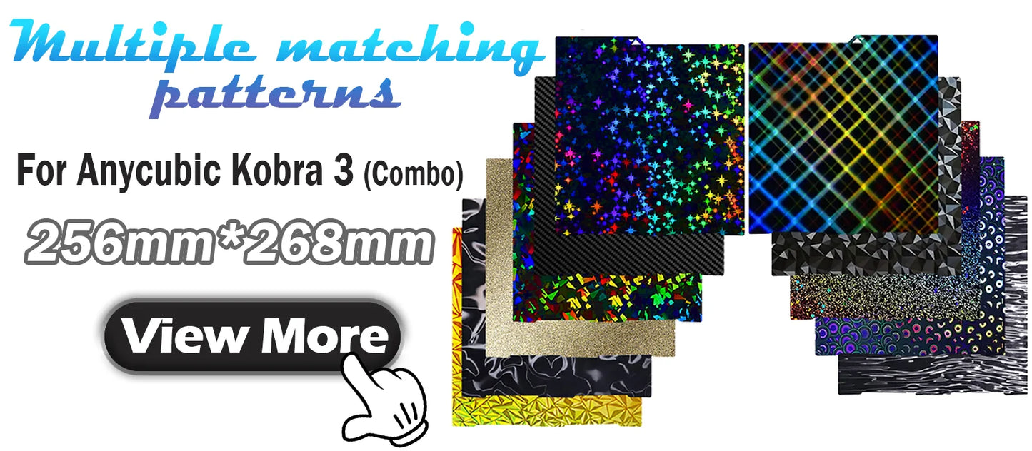 Für Anycubic Kobra 3 Combo Bauplatte 256x268 Federstahlplatte für Anycubic Kobra 3 V3 Combo/ Kobra 3 V2 Glacier Kühlplatte