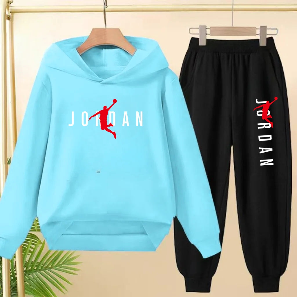 Ensemble mode décontracté de survêtement à capuche noir pour enfants, haut et pantalon, pour garçons et filles, bambins de 3 à 12 ans