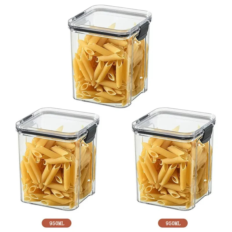 Bocaux scellés de 460 à 1800 ml, organisateur de cuisine pour le stockage des céréales, grand réservoir en plastique, boîte de rangement étanche à l'humidité, bocaux à condiments ménagers