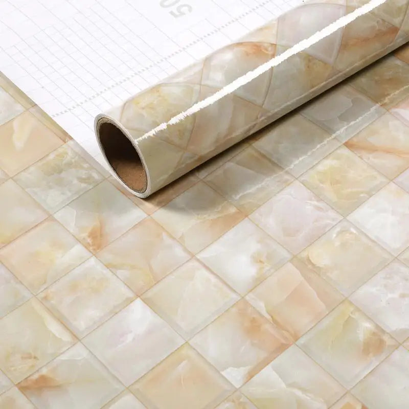 PVC Pebble Marble Wallpaper Bathroom Waterproof Tile Stickers Kitchen Countertop Windowsill Desktop Self-Adhesive Household Film