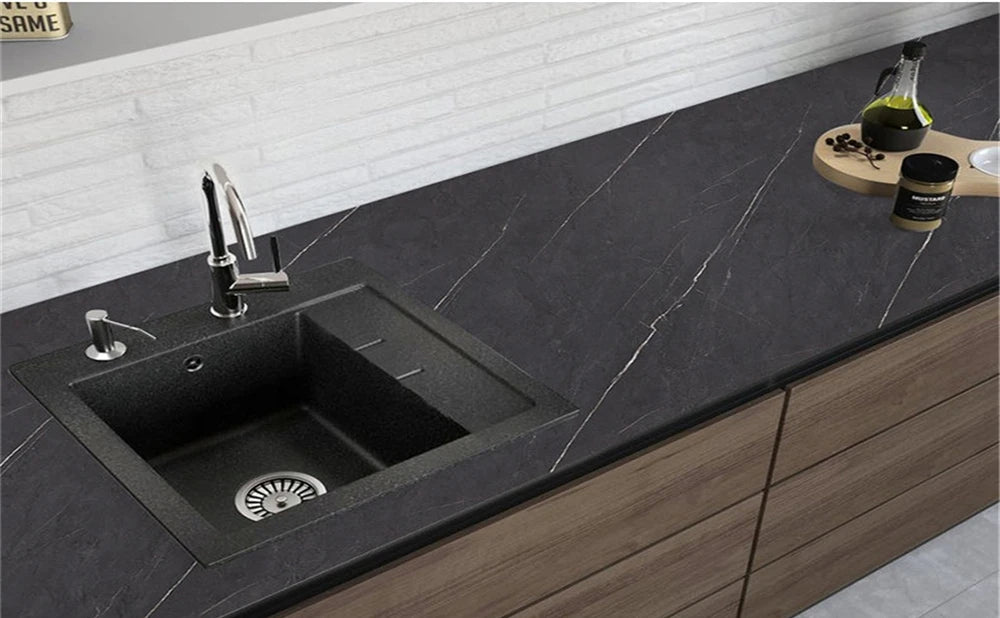 40cm Wide Matte Thick Self-Adhesive Contact Paper Waterproof Marble Wallpaper Furniture Kitchen Countertop Rock Wall Stickers