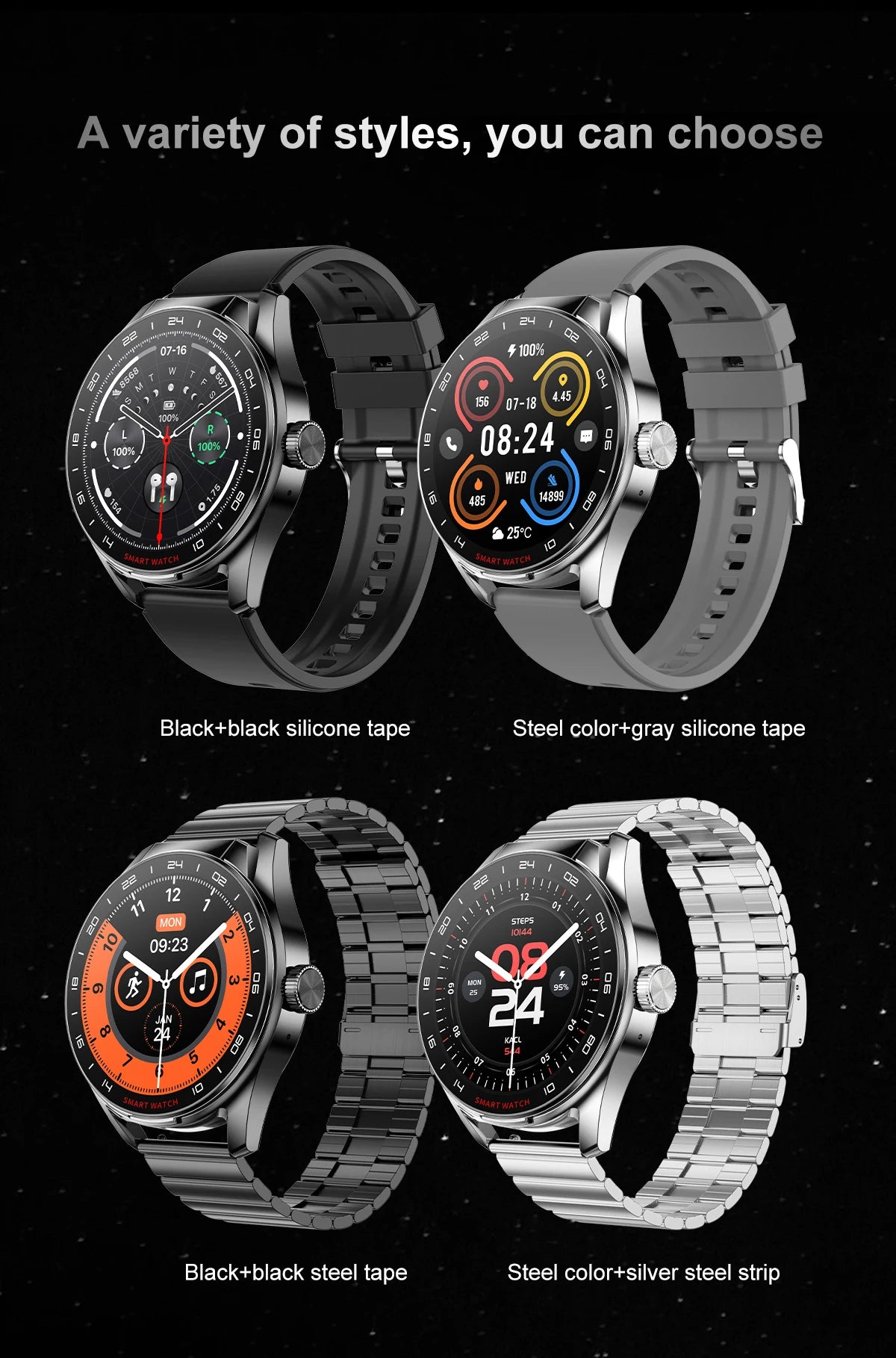 2025 Neue NFC Herren Smartwatch Bluetooth-Anruf Herzfrequenzüberwachung HD Großbildschirm TWS 2-in-1 Sport-Trajektorie Damen Smartwatch