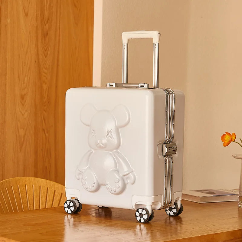 Nouvelle valise trolley universelle à roulettes 18 pouces 2024, sac de maquillage cabine pour hommes et femmes