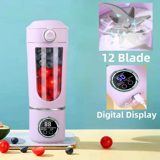 Nouveau Blender Mixeur Portable pour Smoothies Shakes 700ML Plusieurs Couleurs 12 Lames Mélange Rapide Bouteille et Presse-Agrumes 2 en 1