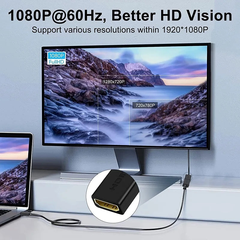 HDMI to VGA, HDMI to VGA adapter (female to male) compatible with monitors, PCs, Xbox, TV sticks, computers, laptops (2 pieces)