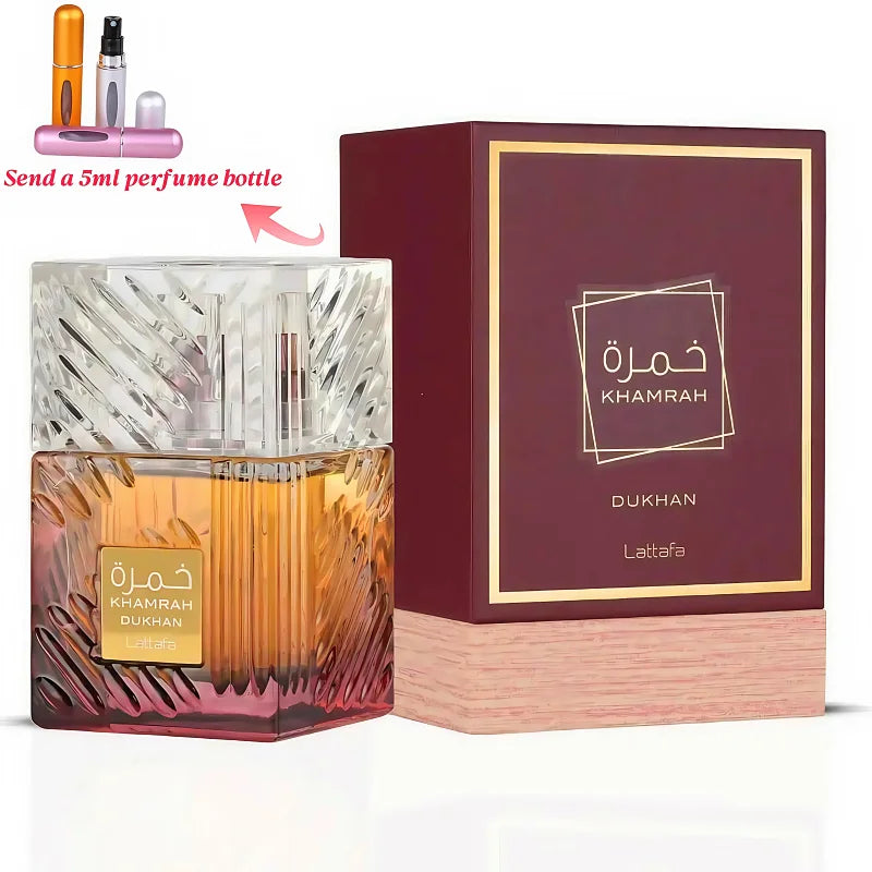 Parfums Arabes Originaux 100ml Khamrah Longue Tenue Parfum Santal et Pin Cologne Parfum de Luxe pour Homme Cadeau