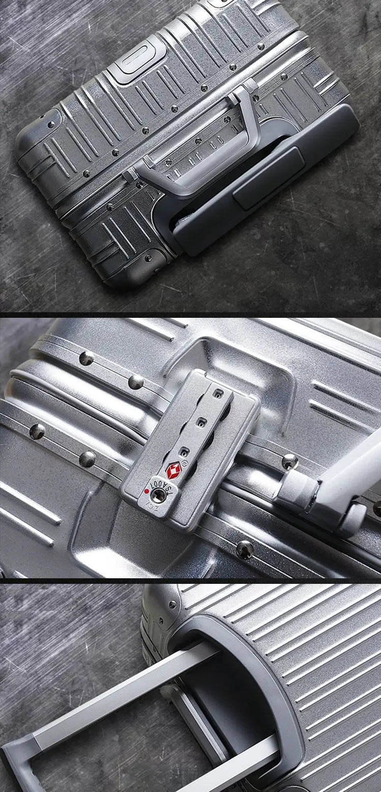 Bagage de voyage Spinner 20/24/26/29, valise de marque en alliage aluminium-magnésium de haute qualité