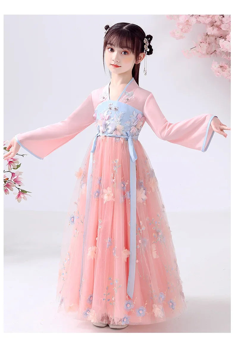 Robe chinoise Hanfu moderne pour fille, tenue d'Halloween de fée, Vêtements pour enfants, Vestidos, Costume traditionnel de Cosplay, Robes pour filles