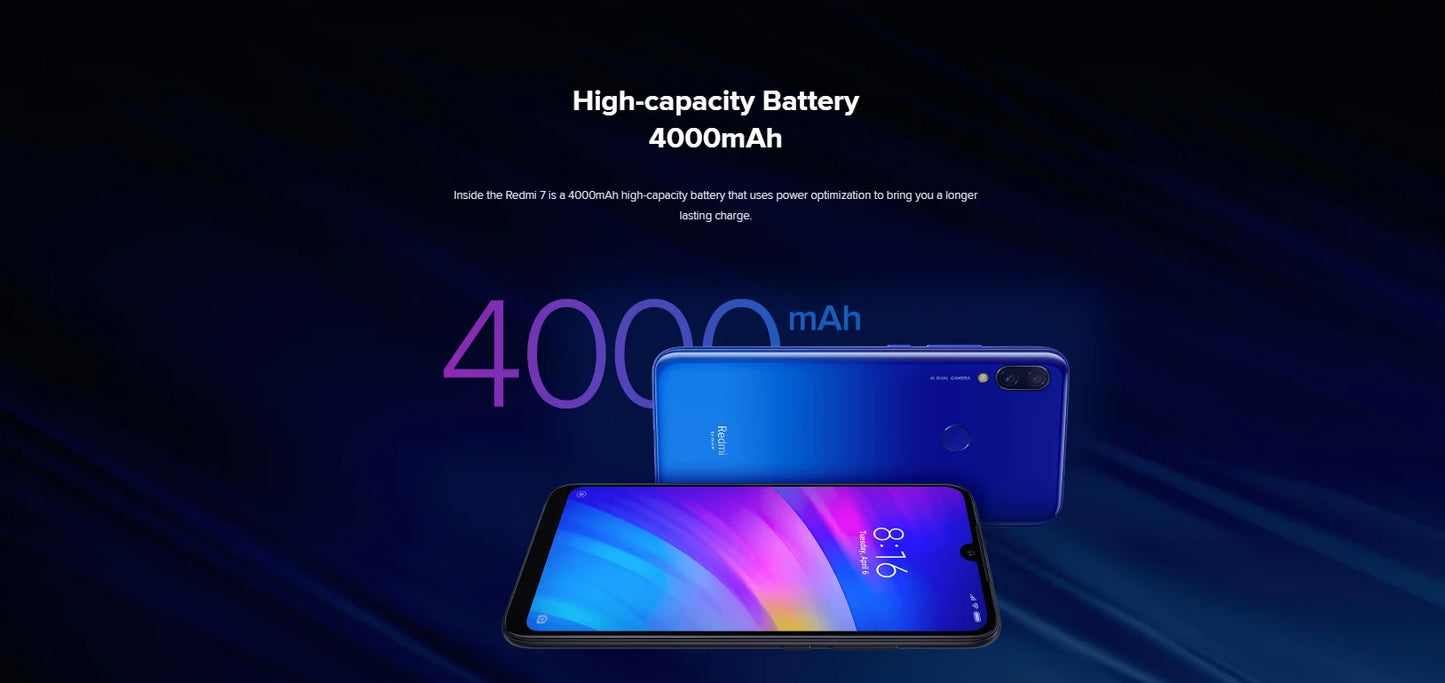 Xiaomi Redmi 7 Handy mit Handyhülle, Dual-SIM-Steckplatz Handy Android Dual-Kamera gebrauchtes Handy