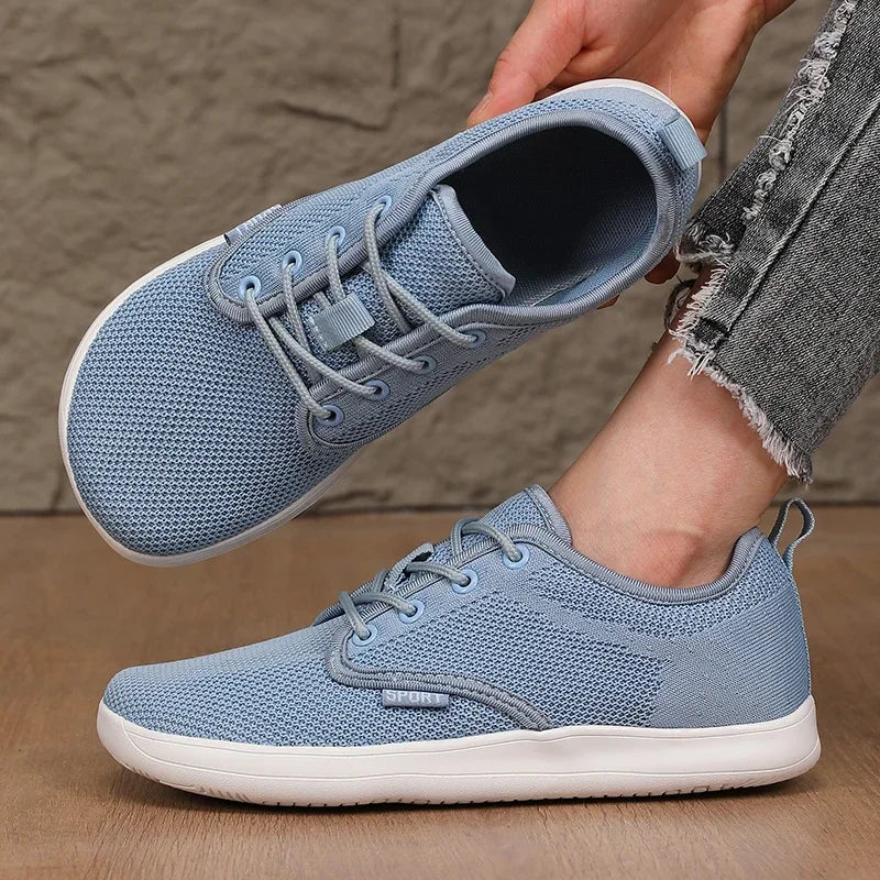 2025 Summer Men's Running Shoes Barefoot Fitness Mesh Sports Shoes Women Flat Bottom Wide Foot Shoes Slow Running Brand Sneakers