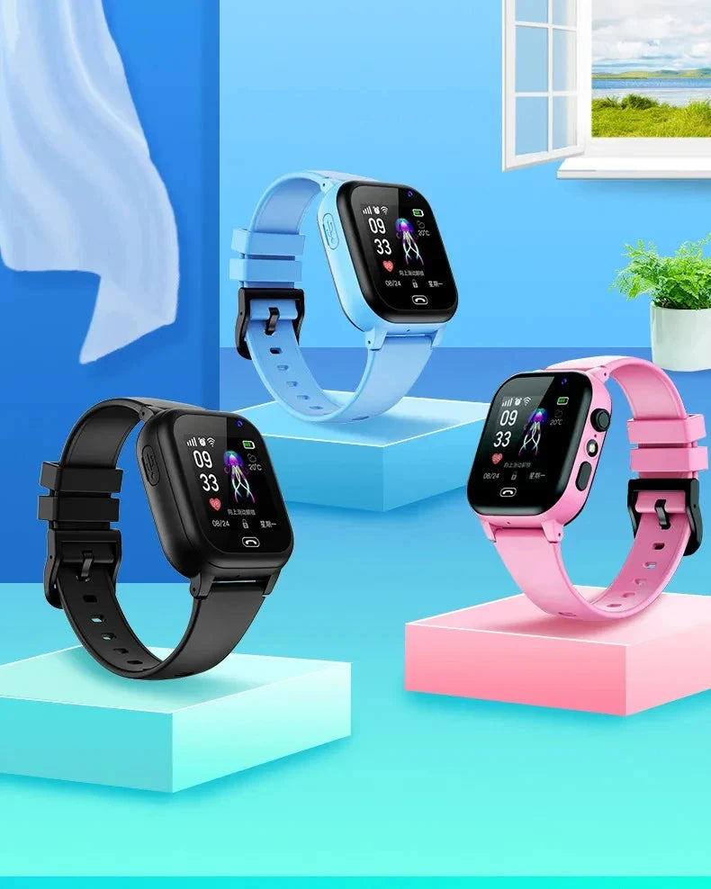 Montre intelligente pour enfants 5G GPS Localisation Appel vidéo Carte SIM SOS Caméra enfant Étanche Mise à niveau 2025 Pour garçons filles Ajouter des écouteurs