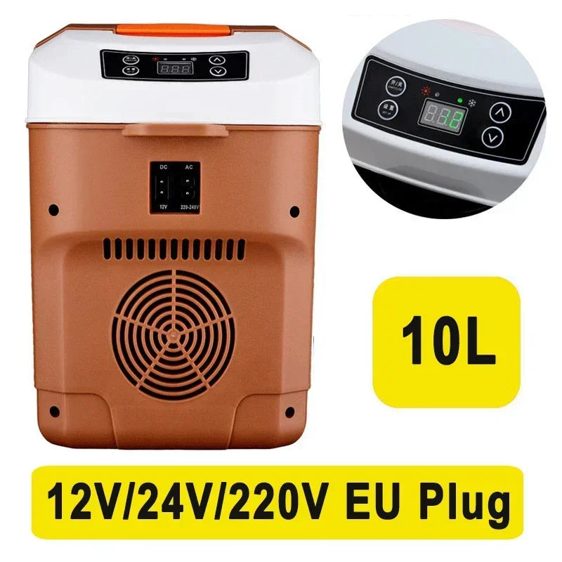 10L Car Home Mini Refrigerator Fridges DC12/24V Drinks Cooler Heater Keep Warm Fresh for Car Home Pinic Camping AC110/220V
