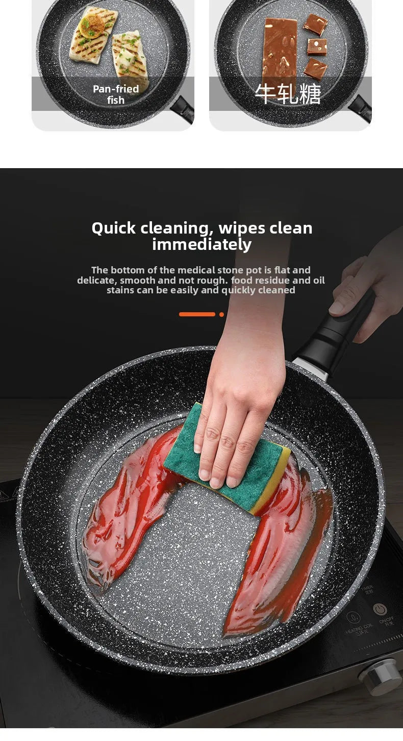 Mafestone Poêle Ménagère à Faible Fumée, Poêle à Crêpes, Poêle Plate pour Steaks, Poêle Antiadhésive Universelle pour Cuisinière