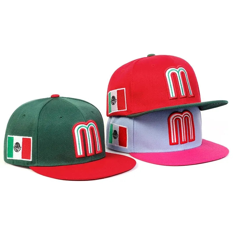 Unisex M Buchstaben Seiten Brasilianische Flagge Stickerei Hip-Hop Hüte Frühling Herbst Outdoor Verstellbare Freizeit Baseball Caps Sonnenhut