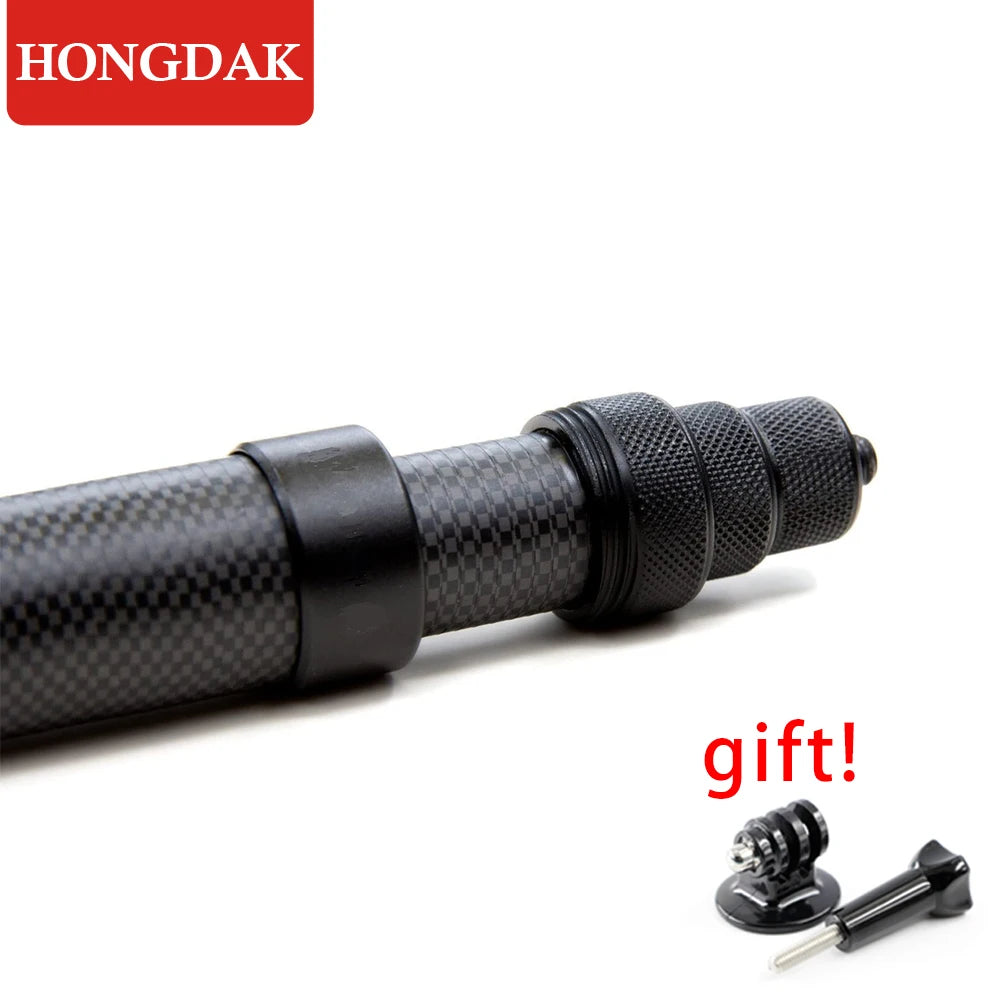 HONGDAK Monopode extensible en fibre de carbone de 3 m, édition étendue, perche à selfie invisible pour Insta360 X3 X2, trépied pour GoPro
