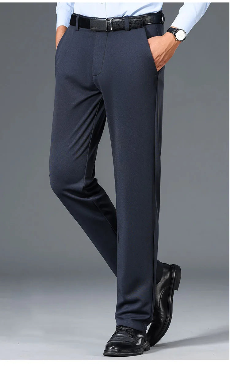 Herren große Größen klassische Anzughose hohe Elastizität knitterarm elegant leger gerades Bein Business Alltagshose